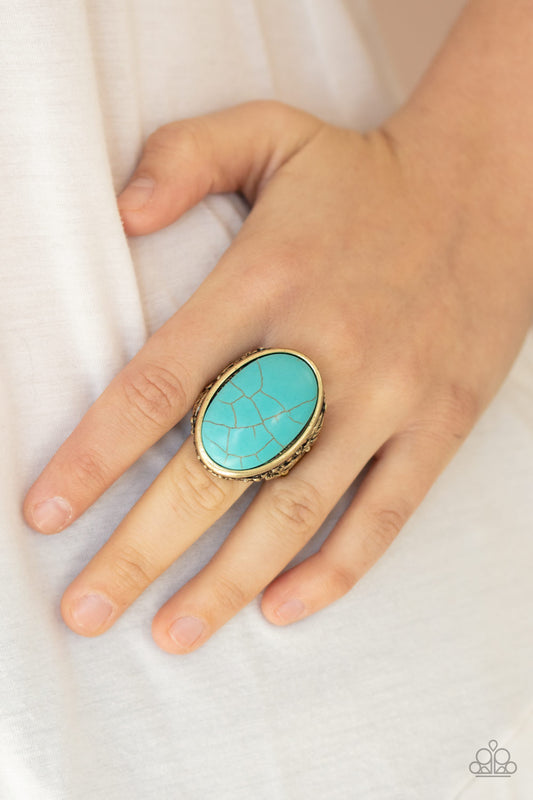 Stonehenge Garden - brass - Paparazzi ring