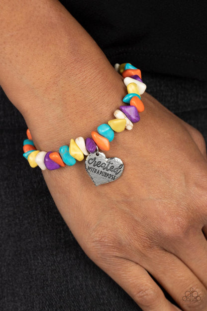 Stony-Hearted - multi - Paparazzi bracelet