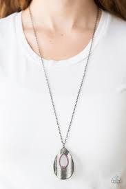 Stop TEARDROP and Roll - pink - Paparazzi necklace
