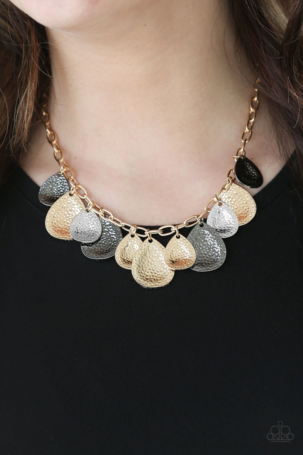Storm Goddess - gold - Paparazzi necklace
