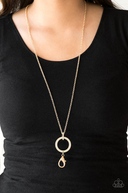 Straight to the Top - gold - Paparazzi LANYARD necklace