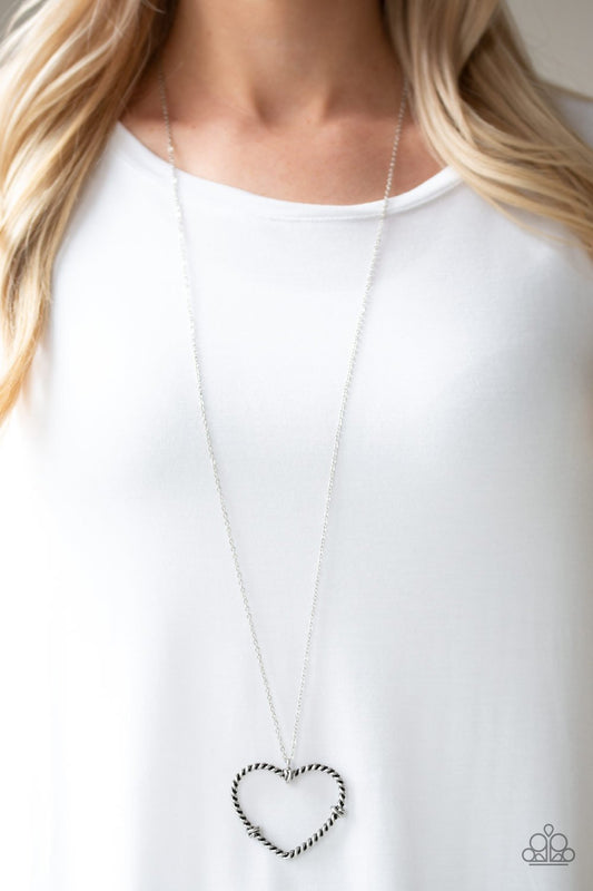 Straight From the Heart-silver-Paparazzi necklace