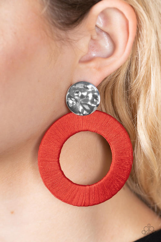 Strategically Sassy - red - Paparazzi earrings
