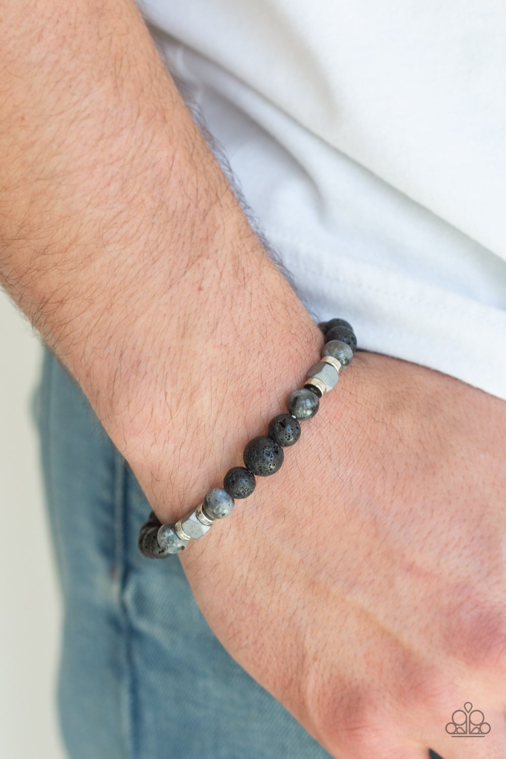 Strength-black-Paparazzi mens bracelet