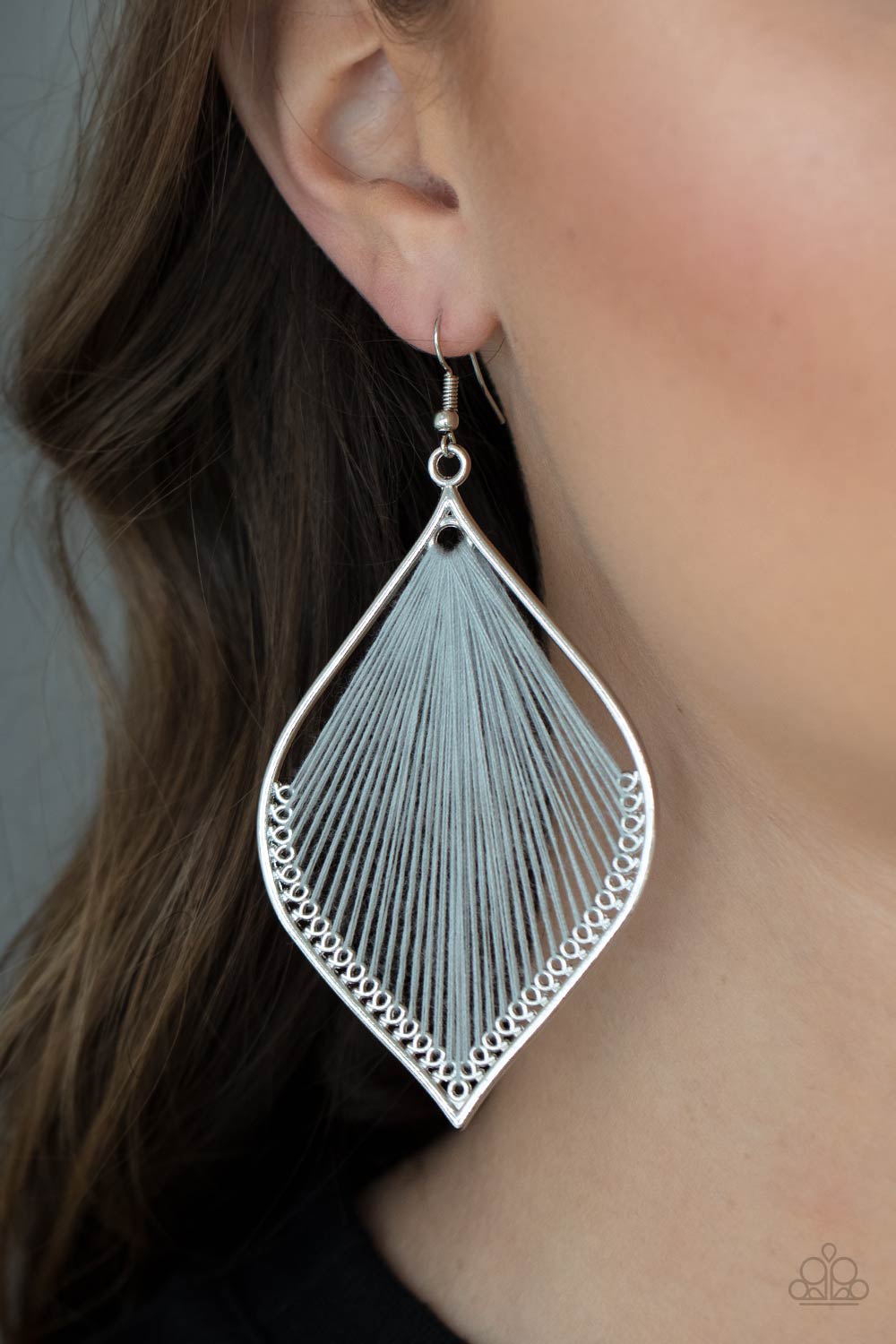 String Theory - silver - Paparazzi earrings