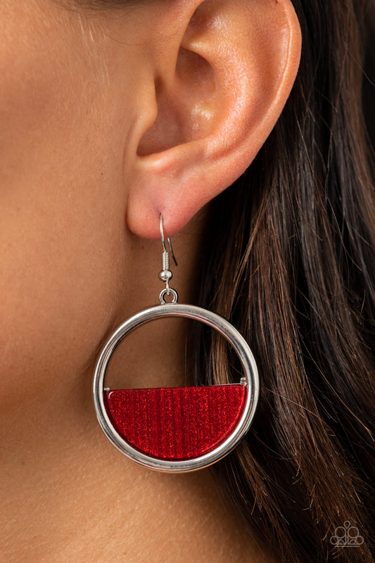 Stuck in Retrograde - red - Paparazzi earrings
