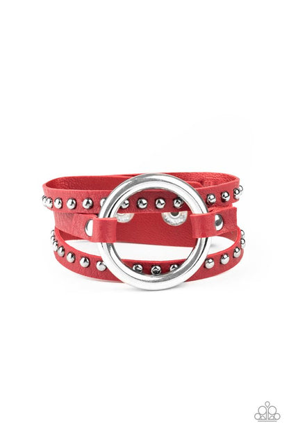 Studded Statement Maker - red - Paparazzi bracelet