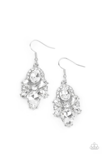 Stunning Starlet - white - Paparazzi earrings