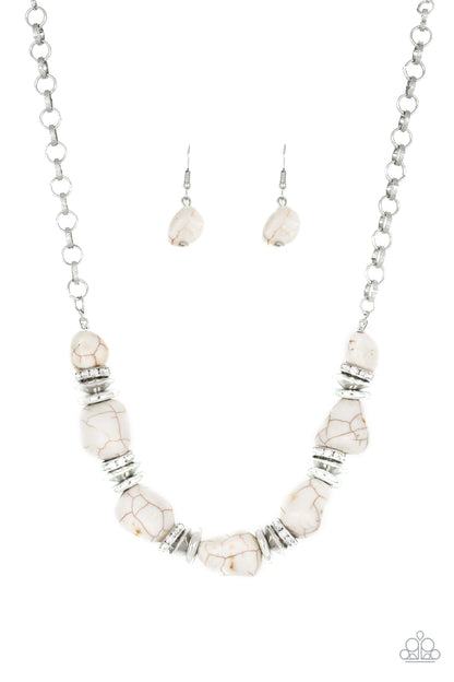 Stunningly Stone Age - white - Paparazzi necklace