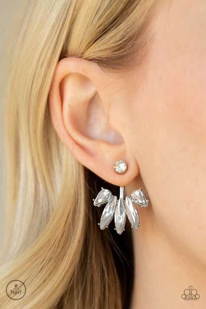 Stunningly Striking-white-Paparazzi earrings