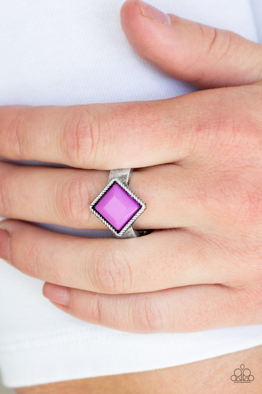 Stylishly Fair and Square - purple - Paparazzi ring