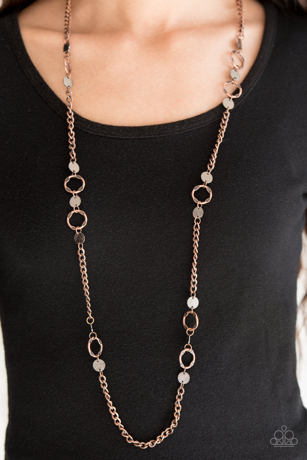 Stylishly Steampunk - copper - Paparazzi necklace