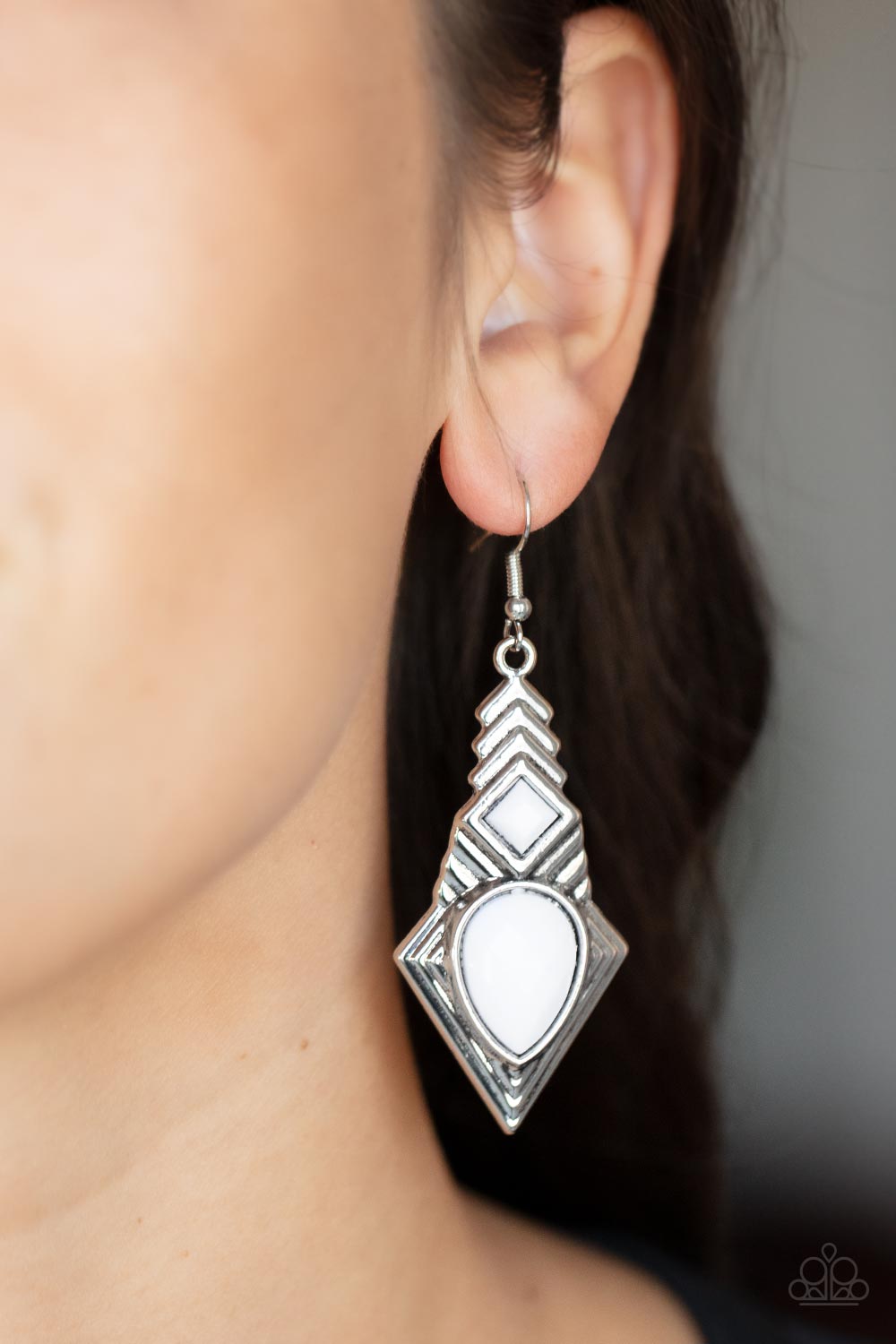 Paparazzi sale white earrings