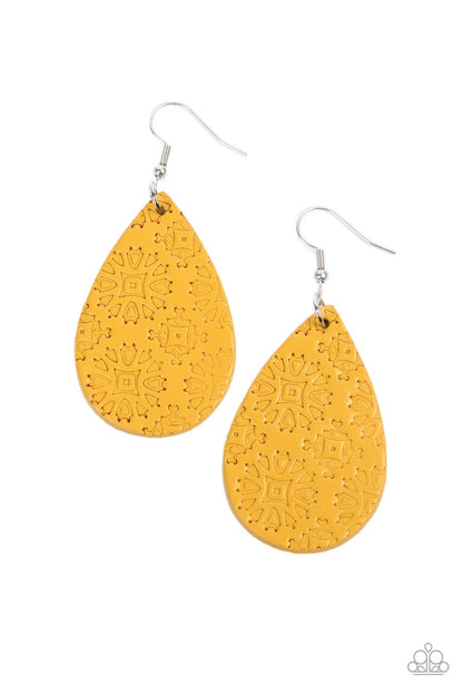 Stylishly Subtropical - yellow - Paparazzi earrings