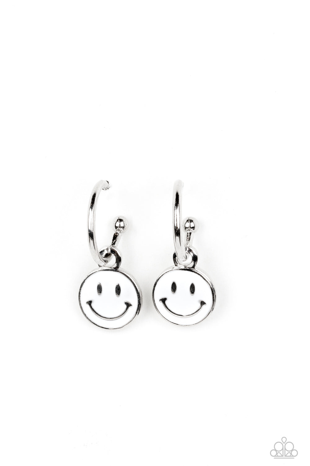 Subtle Smile - white - Paparazzi earrings