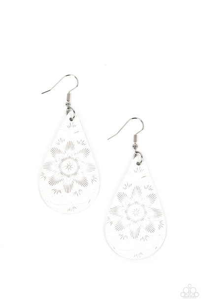 Subtropical Seasons - white - Paparazzi earrings