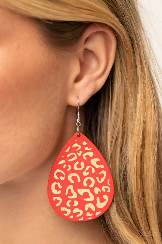 Suburban Jungle - red - Paparazzi earrings