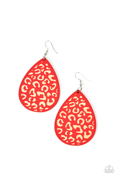 Suburban Jungle - red - Paparazzi earrings