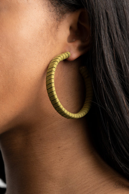 Suede Parade - green - Paparazzi earrings