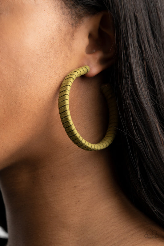 Suede Parade - green - Paparazzi earrings