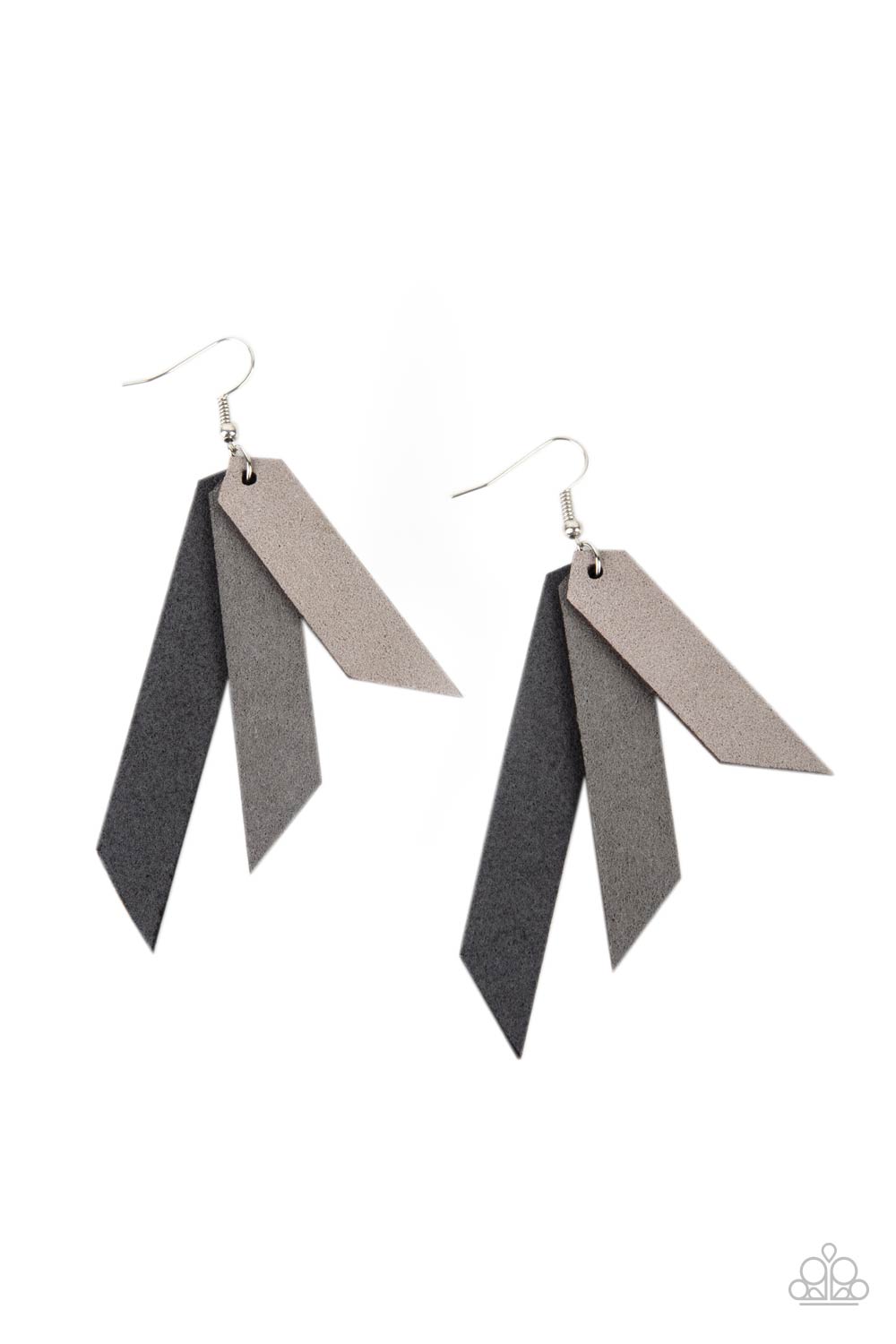 Suede Shade - silver - Paparazzi earrings