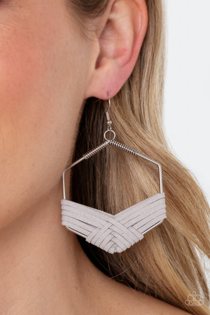 Suede Solstice - silver - Paparazzi earrings