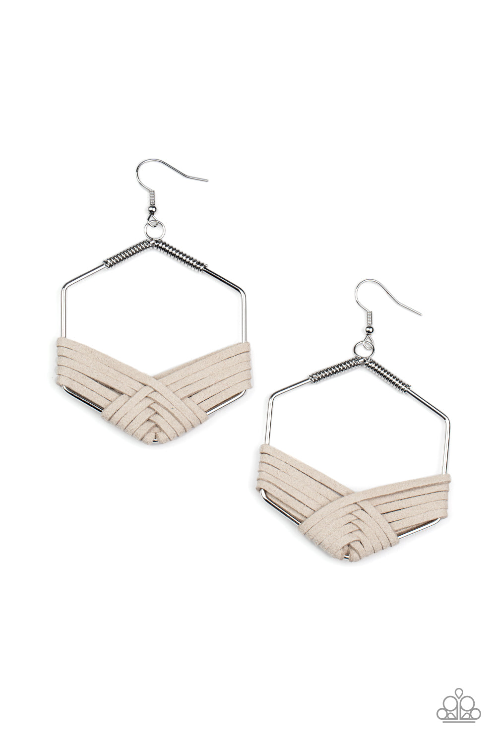 Suede Solstice - silver - Paparazzi earrings