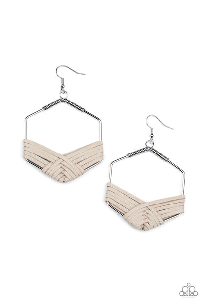 Suede Solstice - silver - Paparazzi earrings