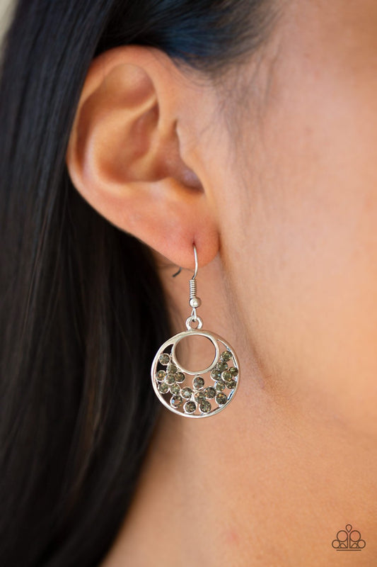 Sugary Shine-silver-Paparazzi earrings