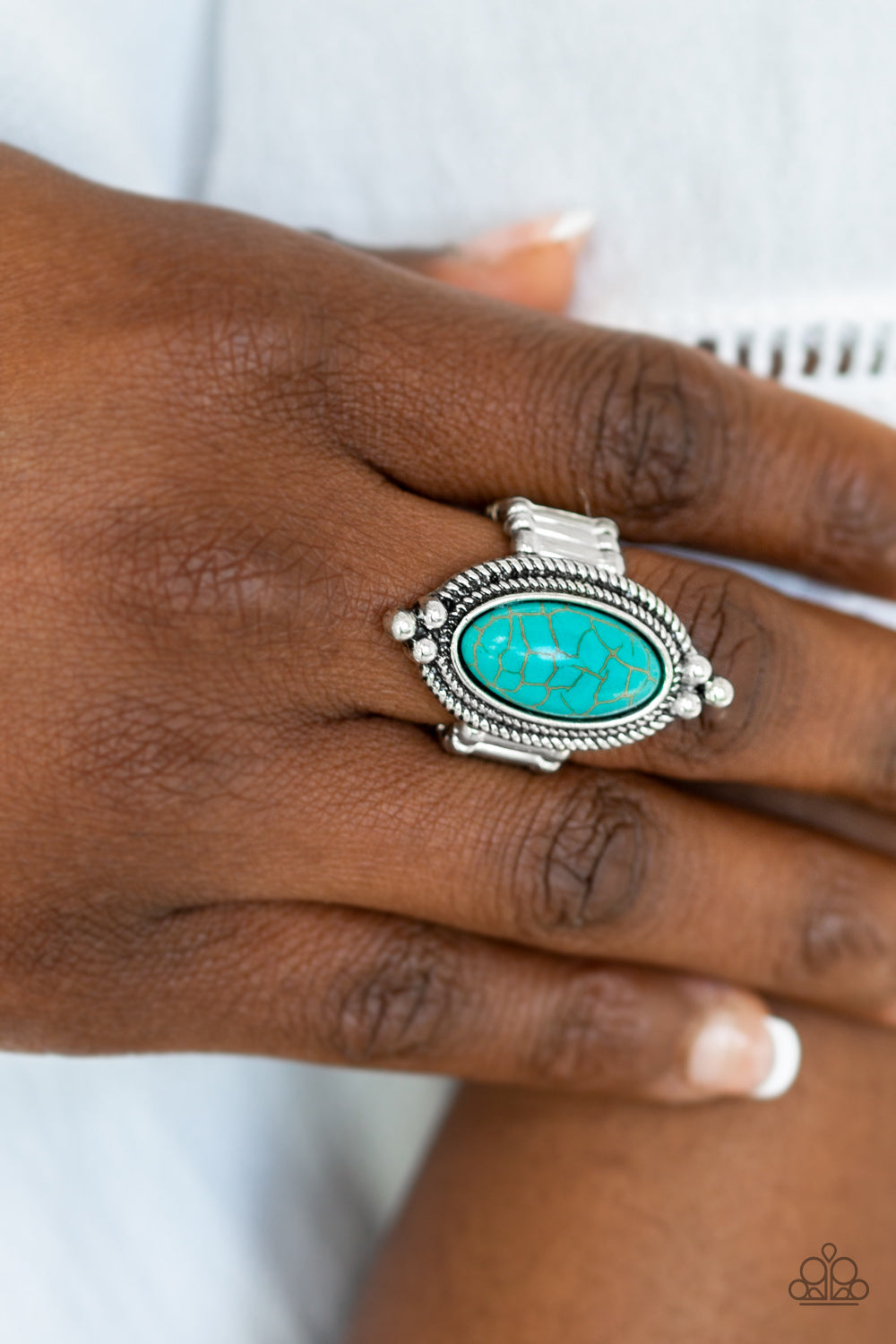 Summer Sandstone - blue - Paparazzi ring