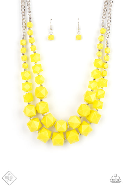 Summer Excursion - yellow - Paparazzi necklace