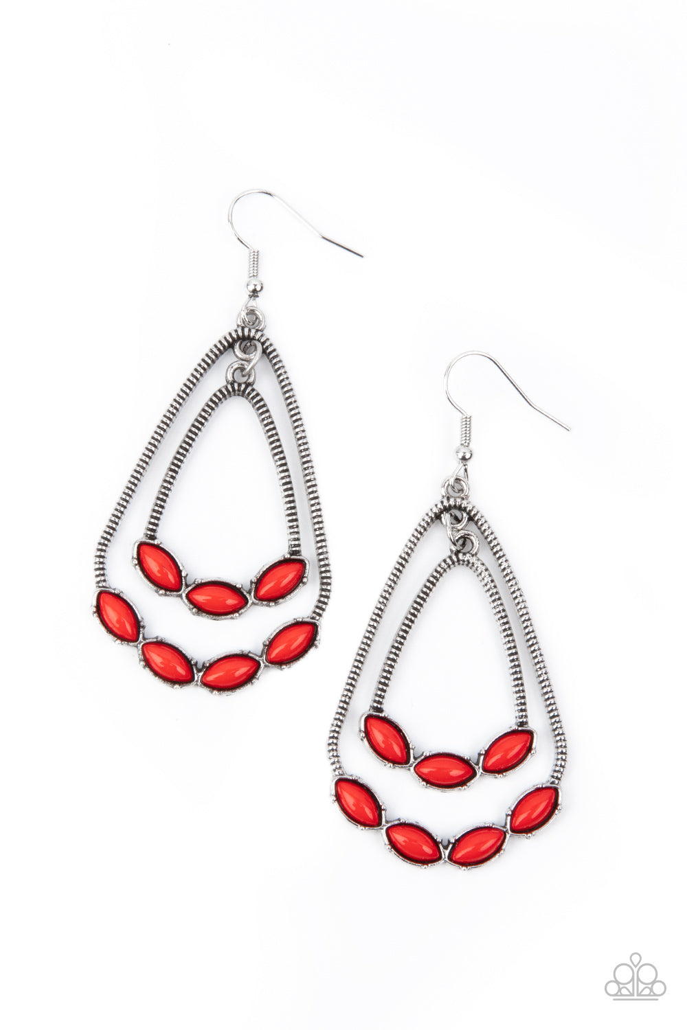Summer Staycation - red - Paparazzi earrings