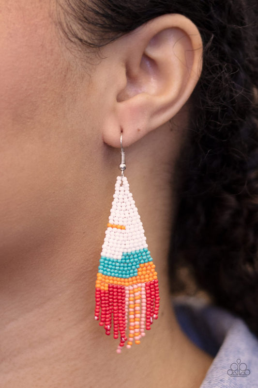 Summer Heat-white-Paparazzi earrings