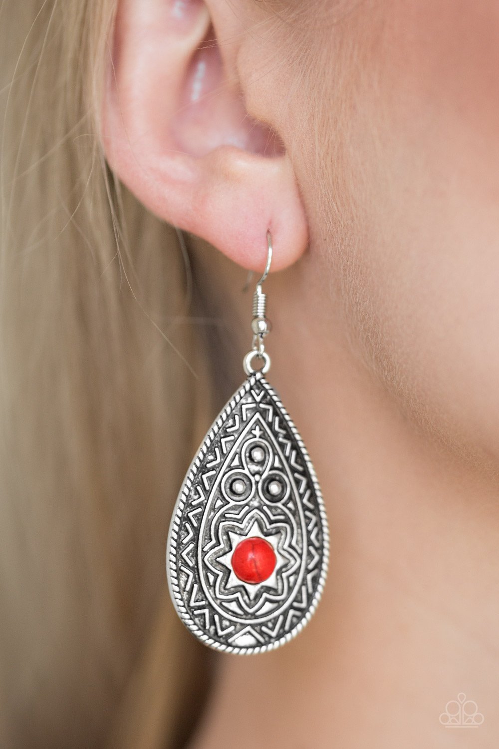 Summer SOL-red-Paparazzi earrings