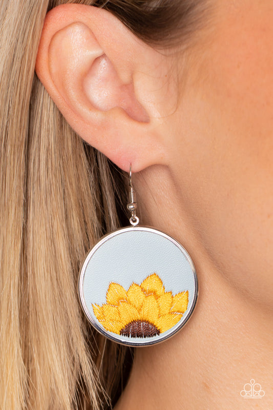Sun-Kissed Sunflowers - blue - Paparazzi earrings