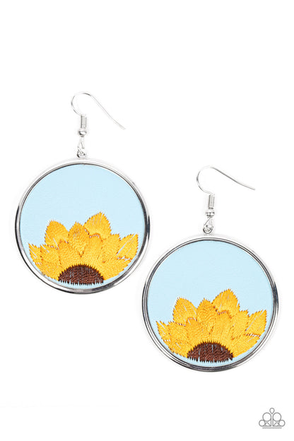 Sun-Kissed Sunflowers - blue - Paparazzi earrings
