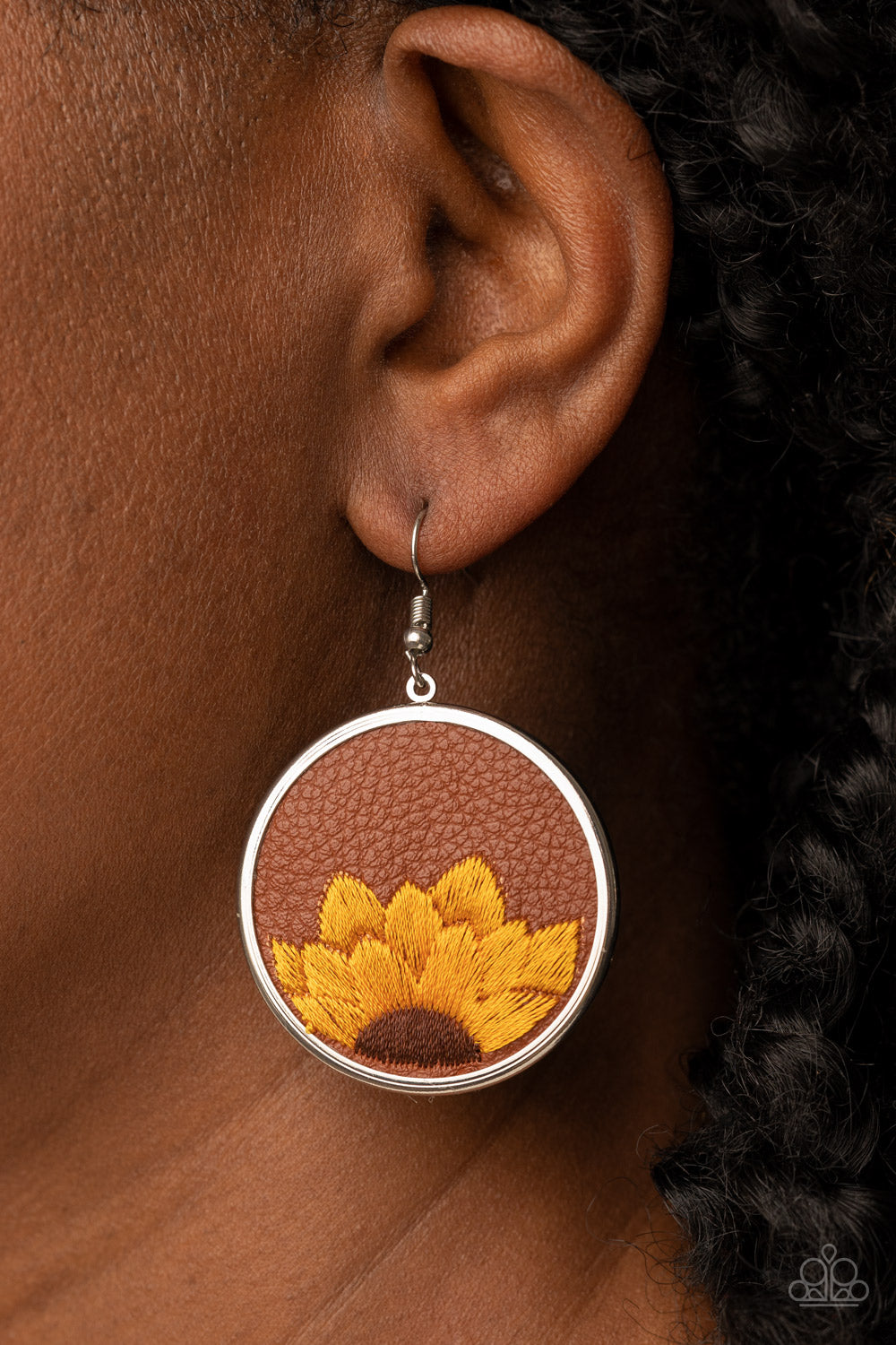Sun-Kissed Sunflowers - brown - Paparazzi earrings