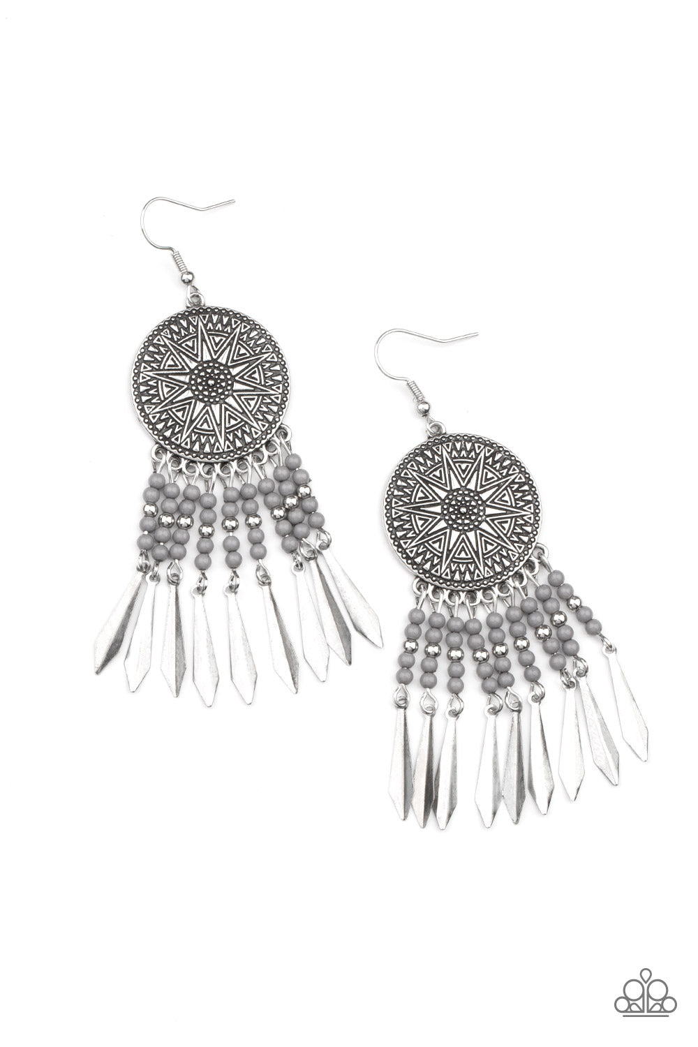Sun Warrior - silver - Paparazzi earrings