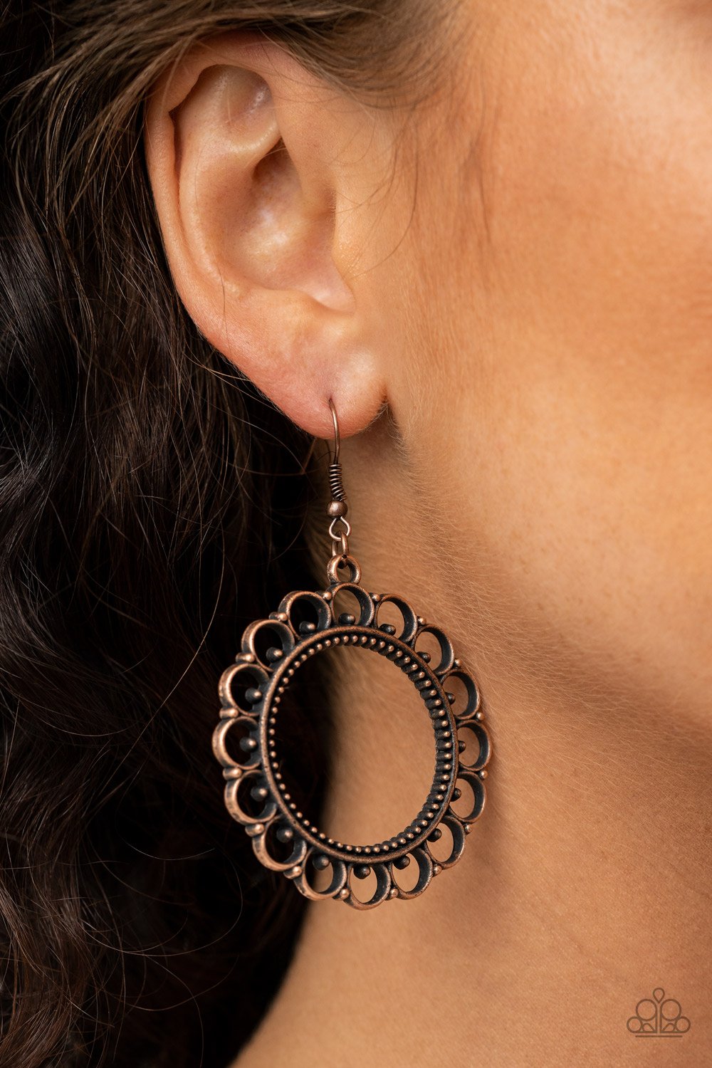 Sun Lounge-copper-Paparazzi earrings