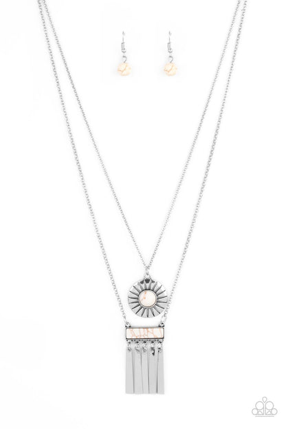 Sunburst Rustica - white - Paparazzi necklace