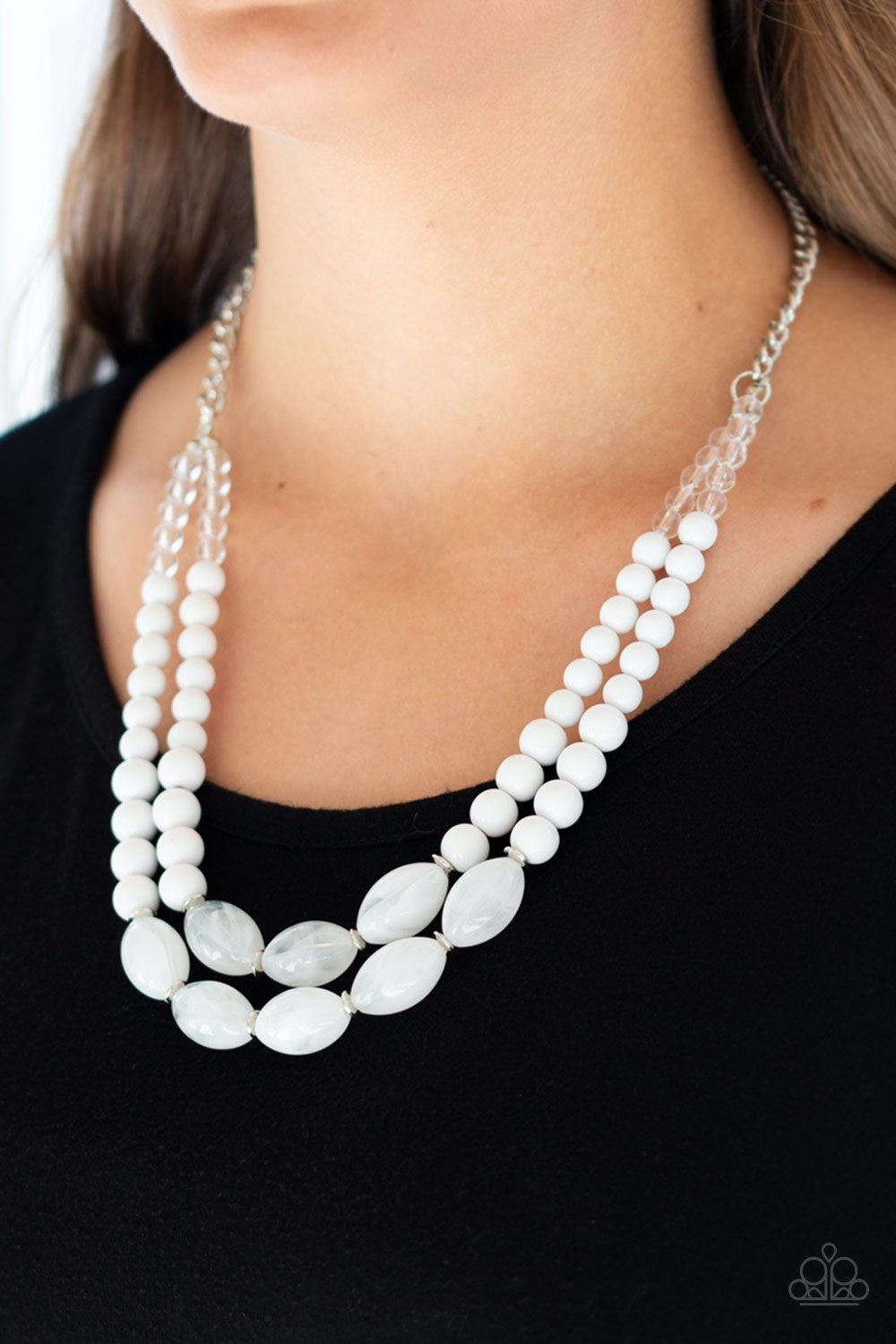 Sundae Shoppe-white-Paparazzi necklace