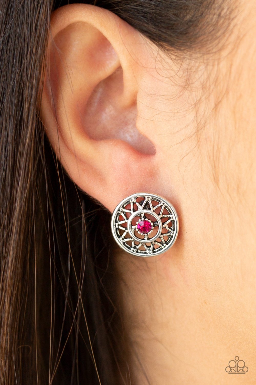 Sunlit Splendor-pink-Paparazzi earrings