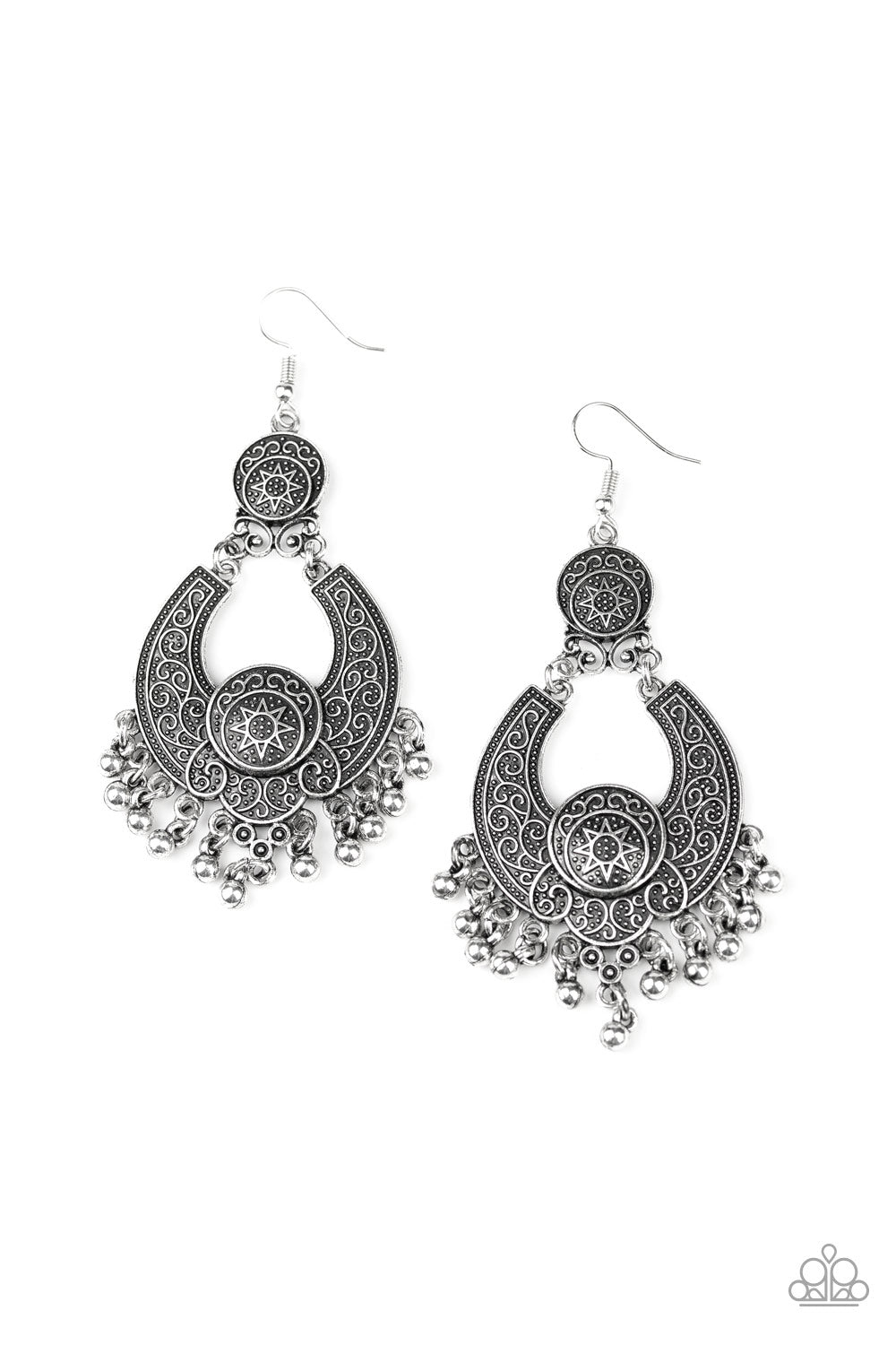 Sunny Chimes - silver - Paparazzi earrings