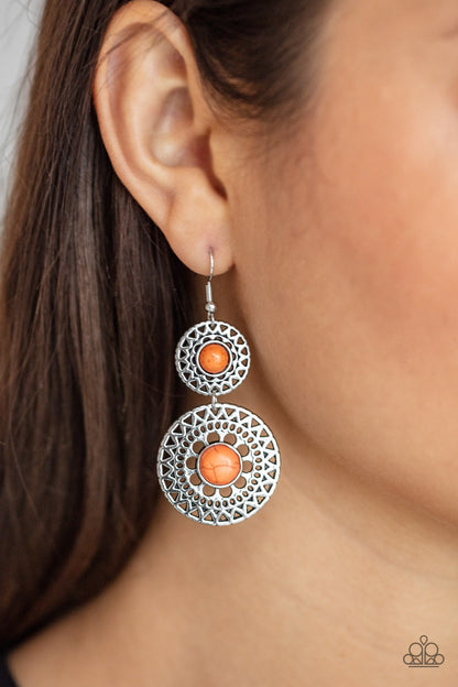 Sunny Sahara - orange - Paparazzi earrings