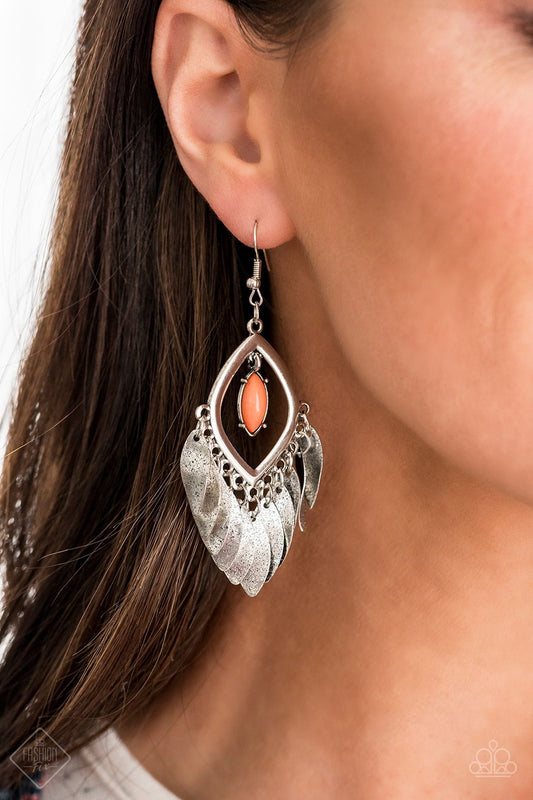 Sunset Soul-orange-Paparazzi earrings