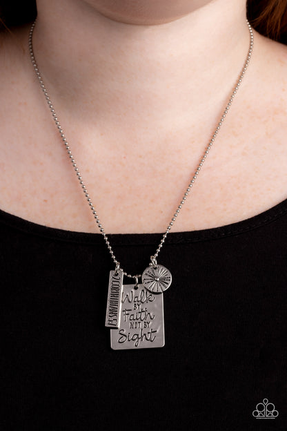 Sunshine Sight - silver - Paparazzi necklace