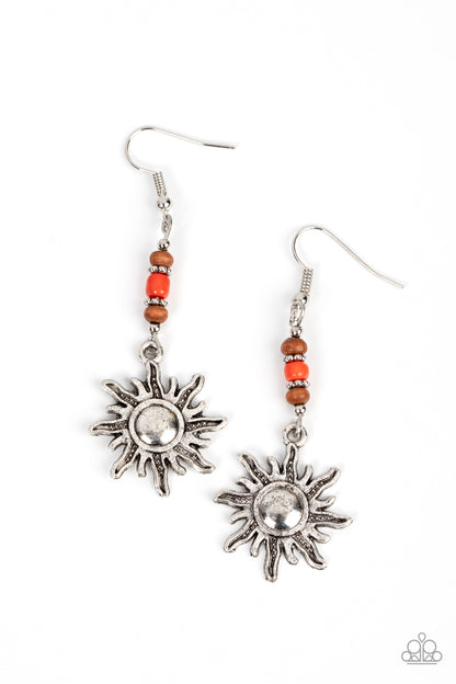 Sunshiny Days - orange - Paparazzi earrings