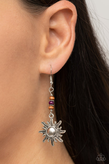 Sunshiny Days - purple - Paparazzi earrings