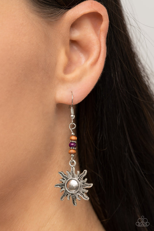 Sunshiny Days - purple - Paparazzi earrings