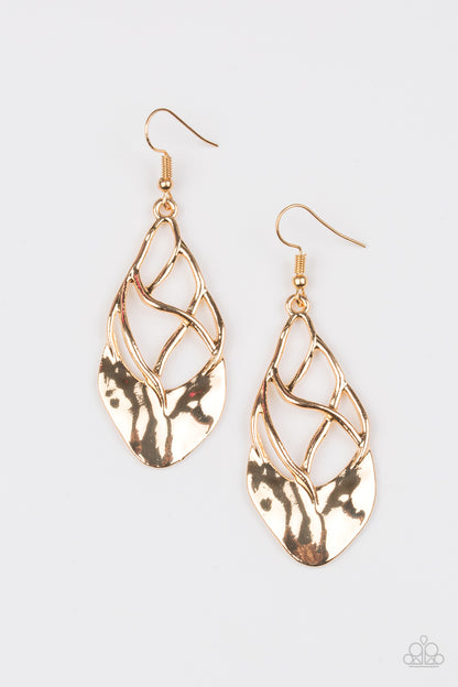 Super Swanky - gold - Paparazzi earrings